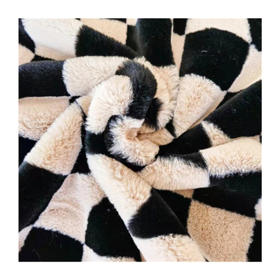 Trọng lượng tùy chỉnh Polyester Faux Fur Fabric Thân thiện với môi trường 58 inch 350GSM