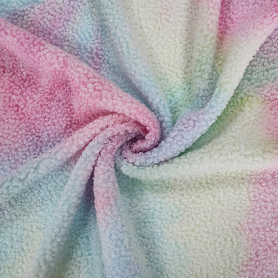 Buộc thuốc nhuộm Sherpa Vải nỉ 280 Gsm 100% Polyester đầy màu sắc cho áo choàng