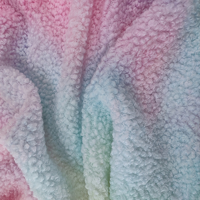 Buộc thuốc nhuộm Sherpa Vải nỉ 280 Gsm 100% Polyester đầy màu sắc cho áo choàng