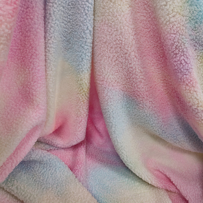 Buộc thuốc nhuộm Sherpa Vải nỉ 280 Gsm 100% Polyester đầy màu sắc cho áo choàng