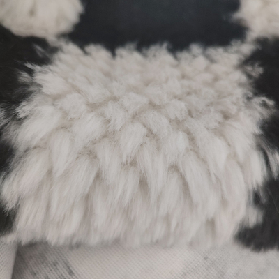 Vải lông thỏ Polyester mềm mại 500gsm In kẻ sọc giả cho áo khoác mùa đông