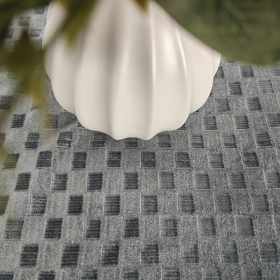 Màu rắn sọc ca rô chải Hàn Quốc Nhung 250 Gsm Vải polyester dệt kim cho quần áo