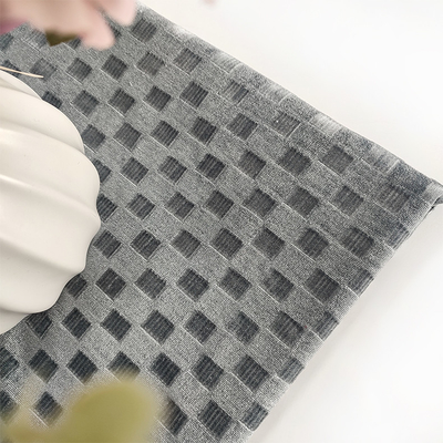 Màu rắn sọc ca rô chải Hàn Quốc Nhung 250 Gsm Vải polyester dệt kim cho quần áo