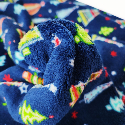 Cây thông Noel in San hô Flannel Fleece Vải ấm áp hai mặt Polyester