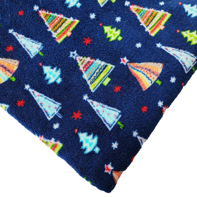 Cây thông Noel in San hô Flannel Fleece Vải ấm áp hai mặt Polyester