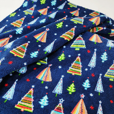 Cây thông Noel in San hô Flannel Fleece Vải ấm áp hai mặt Polyester