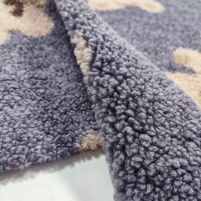 Gấu bông Sherpa Vải lông cừu 330 Gsm 100% Polyester Gấu in