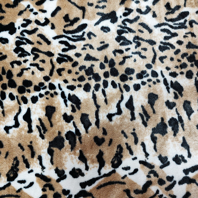 PV Fleece Faux Fur Vải sang trọng cho giày hàng may mặc Bọc da báo in