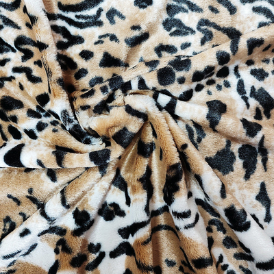 PV Fleece Faux Fur Vải sang trọng cho giày hàng may mặc Bọc da báo in