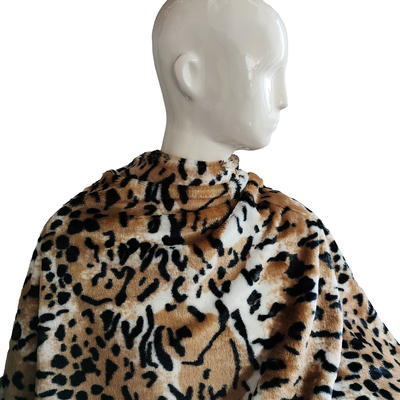 PV Fleece Faux Fur Vải sang trọng cho giày hàng may mặc Bọc da báo in