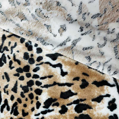 PV Fleece Faux Fur Vải sang trọng cho giày hàng may mặc Bọc da báo in