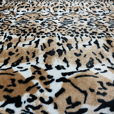 PV Fleece Faux Fur Vải sang trọng cho giày hàng may mặc Bọc da báo in