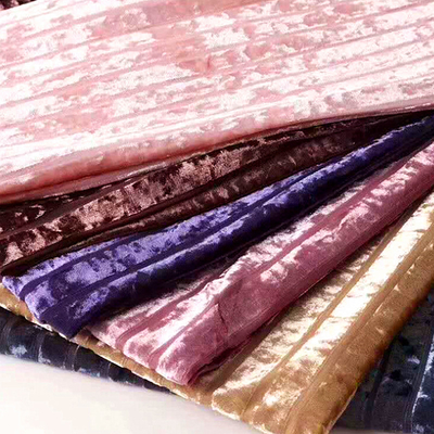 Sọc kim cương Hàn Quốc Vải nhung sọc cho váy nữ 240 GSM