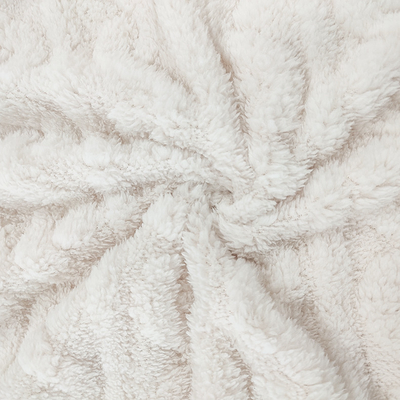 Chăn trắng sang trọng Shu Velveteen vải 270 GSM Sherpa mềm mại cho bộ đồ ngủ mùa đông