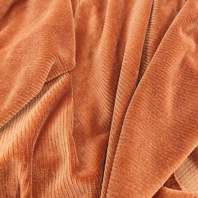 Vải nhung sọc 90% Polyester 10% Spandex nhuộm nhung nhung