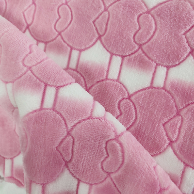 Burn Out Polyester Flannel Fleece Fabric 300GSM cho chăn với hoa văn tùy chỉnh