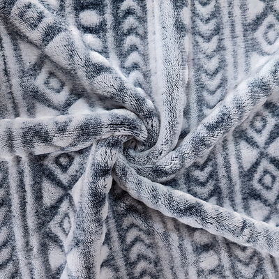 Vải chăn lông cừu Flannel in lại 240GSM với thiết kế cắt