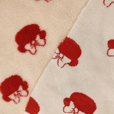 100% Polyester Sherpa Vải Sợi nhuộm Jacquard 650gsm 288F