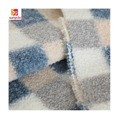 200gsm Kẻ sọc in Sherpa Vải nỉ lót 100% Polyester
