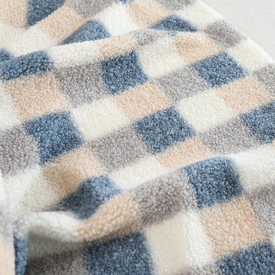 200gsm Kẻ sọc in Sherpa Vải nỉ lót 100% Polyester
