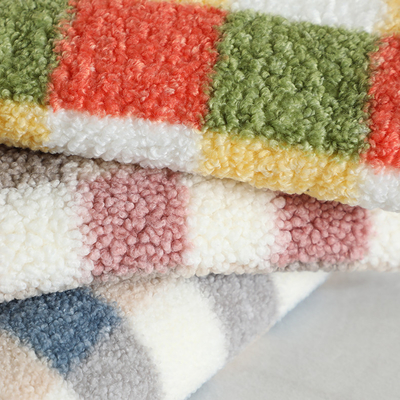 200gsm Kẻ sọc in Sherpa Vải nỉ lót 100% Polyester