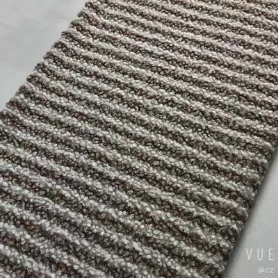 Jacquard Brown Sherpa Fleece Vải 100% Polyester Gấu bông Sang trọng