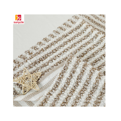 Jacquard Brown Sherpa Fleece Vải 100% Polyester Gấu bông Sang trọng