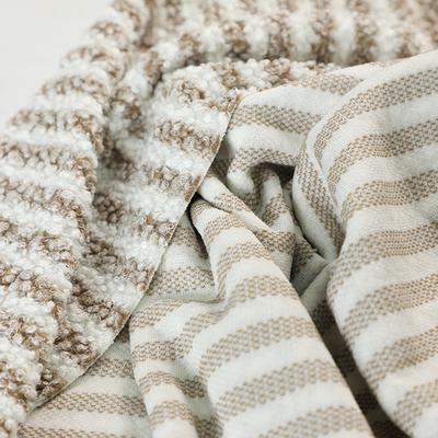 Jacquard Brown Sherpa Fleece Vải 100% Polyester Gấu bông Sang trọng
