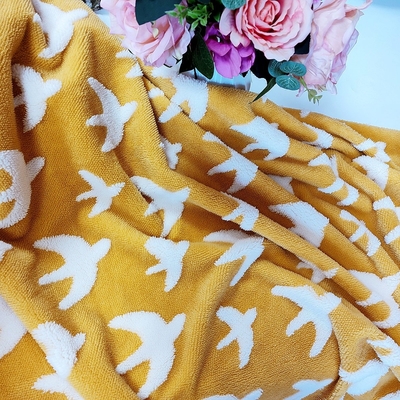 Jacquard Shu Velveteen Vải 300gsm cho Áo khoác Sofa Vải 100% Polyester Plush Fleece