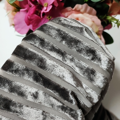 240gsm 58 '' 60 '' Vải bọc nhung in Spandex Polyester sọc
