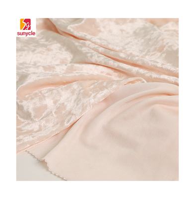 Vải nhung hồng Spandex Polyester 150D 288F 240gsm