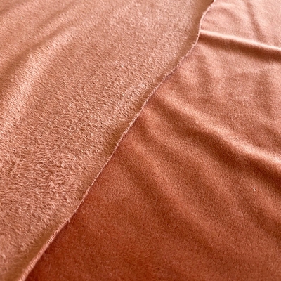 Spandex Polyester Màu rắn Vải siêu mềm San hô Màu đỏ hai mặt
