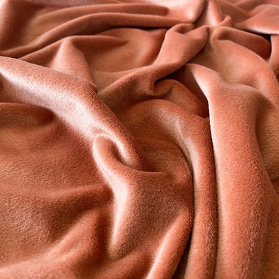 Spandex Polyester Màu rắn Vải siêu mềm San hô Màu đỏ hai mặt
