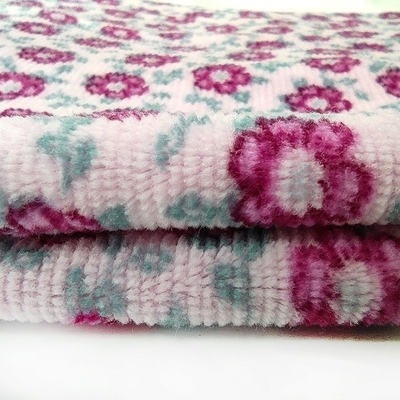 Vải nhung Jacquard Velour in hoa 310gsm 100% Polyester