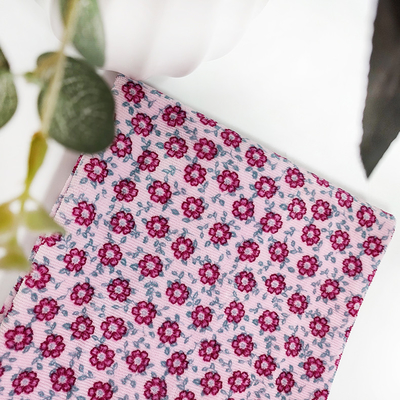Vải nhung Jacquard Velour in hoa 310gsm 100% Polyester