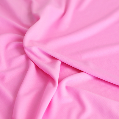 Áo thun dệt kim đơn vải cotton 100gsm màu hồng trơn