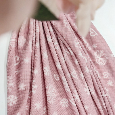 Vải Jacquard mềm in màu hồng siêu nhỏ 160gsm