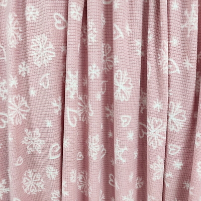 Vải Jacquard mềm in màu hồng siêu nhỏ 160gsm